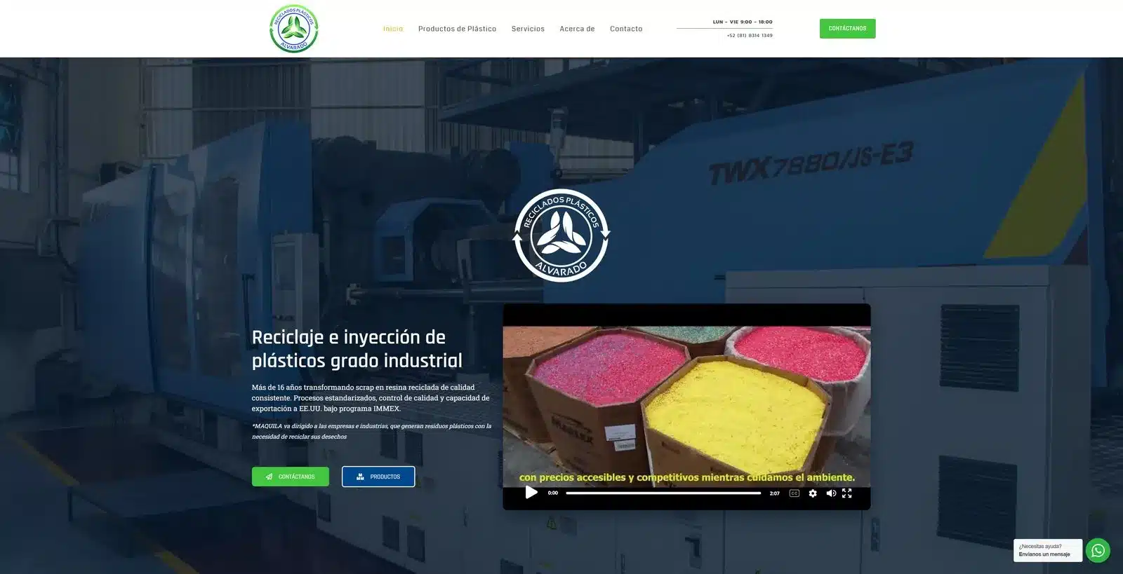 Plásticos Monterrey website
