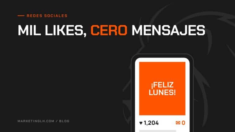 Portada: Mil likes, cero mensajes. Celular con una publicación de feliz lunes.