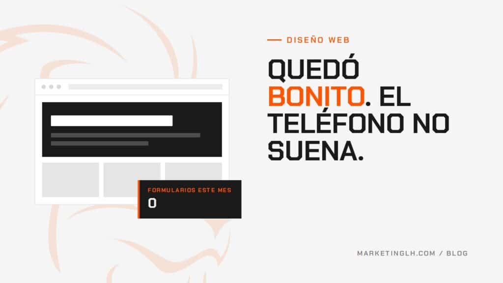 Portada: Quedó bonito, el teléfono no suena. Sitio web con cero formularios este mes.